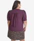 ფოტო #2 პროდუქტის Plus Size Button-Front Blouse