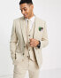 Фото #1 товара ASOS DESIGN wedding super skinny suit jacket in camel crosshatch