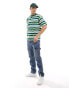 Champion striped t-shirt in green yellow and white