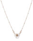 ფოტო #1 პროდუქტის Gold-Tone Crystal & Imitation Mother-of-Pearl Flower Pendant Necklace, 16" + 3" extender