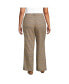 Фото #3 товара Plus Size Brushed Flannel High Rise Pleated Wide Leg Pants