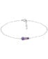 ფოტო #1 პროდუქტის Purple Cubic Zirconia Graduating Three Stone Chain Ankle Bracelet in Sterling Silver, Created for Macy's