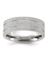Stainless Steel Polished Laser-cut and Grooved Band Ring