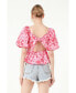 Фото #3 товара Women's Floral Printed Bow Top