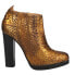 Lucchese Gold Python Round Toe Booties Womens Gold Dress Boots BL6755