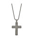 ფოტო #2 პროდუქტის Stainless Steel Antiqued Cross Pendant on a Rope Chain Necklace