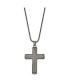 Stainless Steel Antiqued Cross Pendant on a Rope Chain Necklace