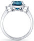 ფოტო #1 პროდუქტის Blue Topaz (3-3/4 ct. t.w.) & Diamond (1/20 ct. t.w.) Diamond Statement Ring in Sterling Silver