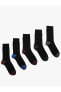 Erkek Aksesuar Basic Soket Çorap Seti 5'li Renk Detaylı 3sam80042aa Siyah Siyah