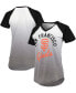 Фото #2 товара Women's Black, White San Francisco Giants Shortstop Ombre Raglan V-Neck T-shirt
