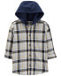 Kid Plaid Hooded Button-Down Shirt 14