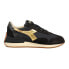 Diadora Equipe Mad Italia Luna Lace Up Womens Black, Gold Sneakers Casual Shoes