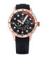 ფოტო #1 პროდუქტის Men's Regatta VIP Day Retrograde Black Silicone Performance Timepiece Watch 46mm