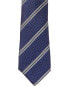 Canali Navy Stripe Silk Tie Men's Blue Os