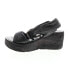 Фото #9 товара A.S.98 Nolie 528078-201 Womens Black Leather Sandals Wedges Shoes
