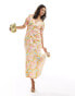 Never Fully Dressed metallic puff sleeve midaxi dress in rainbow print 44 - фото #2