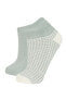 Kadın 2'li Pamuklu Patik Çorap A4947axns