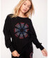 ფოტო #1 პროდუქტის Women's Karma Graphic Viscose Blend Long Sleeve Top for Women