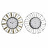 Фото #1 товара Настенные часы DKD Home Decor 40 x 6,4 x 40 см Стеклянные Серебряные Золотистые Железные (2 штуки)