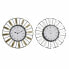 Wall Clock DKD Home Decor 40 x 6,4 x 40 cm Crystal Silver Golden Iron (2 Units)