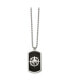 Фото #1 товара Brushed Black IP-plated Compass Dog Tag Ball Chain Necklace