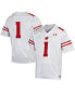 Фото #2 товара Men's #1 White Wisconsin Badgers Replica Football Jersey