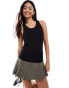 Фото #1 товара Stradivarius ribbed racer tank top in black