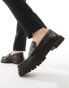 ASOS DESIGN chunky loafers in brown leather