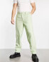 ASOS DESIGN oversized wool mix smart trousers in sage micro check