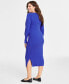 Women's Square-Neck Rib-Knit Midi Dress, Created for Macy's