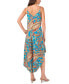 ფოტო #2 პროდუქტის Women's Paisley Tie Shoulder Angled Hem Jumpsuit