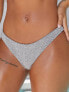 Фото #2 товара Wolf & Whistle x Malaika Terry Exclusive high leg bikini bottom in sliver