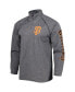 Men's Heather Gray San Francisco Giants Wordmark Raglan Quarter-Zip Top