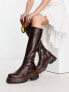 Фото #3 товара Free People rhodes tall leather boot in chocolate brown