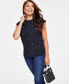 ფოტო #1 პროდუქტის Petite Embellished Roll-Sleeve Top, Created for Macy's