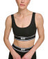 Фото #4 товара Women's Cotton Logo-Tape Scoop-Neck Sports Bra