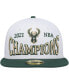 Фото #3 товара Men's White, Hunter Green Milwaukee Bucks Arch Champs 59Fifty Fitted Hat