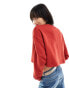 Фото #6 товара Urban Revivo nashville collegiate cropped sweat in red