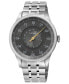 ფოტო #1 პროდუქტის Men's Jones St Swiss Automatic Silver-Tone Stainless Steel Bracelet Watch 45mm