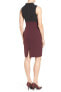 Halogen Black Burgundy Colorblock Mock Neck Sheath Dress Sz 6