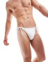 ASOS DESIGN swim brief with tie sides in white