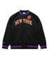 ფოტო #4 პროდუქტის Men's Black New York Knicks Big and Tall Hardwood Classics Wordmark Satin Raglan Full-Zip Jacket