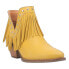 Фото #2 товара Dingo Fine N' Dandy Fringe Studded Snip Toe Cowboy Booties Womens Yellow Casual