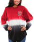 Фото #1 товара Women's Red NC State Wolfpack Ombre Long Sleeve Dip-Dyed T-shirt