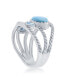 ფოტო #2 პროდუქტის Sterling Silver Larimar & Blue CZ Ring