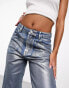 Фото #8 товара Kyo The Brand metallic wide leg jeans in blue wash