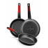 Non-stick frying pan BRA A411222 Black Red Stainless steel Aluminium