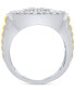 Фото #4 товара Men's Diamond Baguette & Round Cluster Ring (2 ct. t.w.) in 10k White Gold