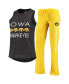 ფოტო #1 პროდუქტის Women's Black, Gold Iowa Hawkeyes Team Tank Top and Pants Sleep Set