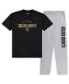 Фото #1 товара Men's Vegas Golden Knights Black, Heather Gray Big and Tall T-shirt and Pants Lounge Set